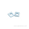 Blue white zinc square washers